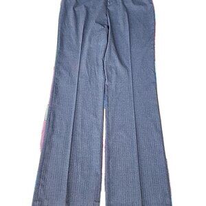 Coldwater Creek Natural Fit Grey Striped Officewear Pants 14 Long 34" Inseam